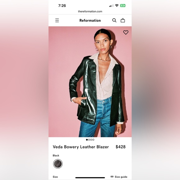 Reformation Veda Bowery Leather Blazer - Small - Picture 6 of 7